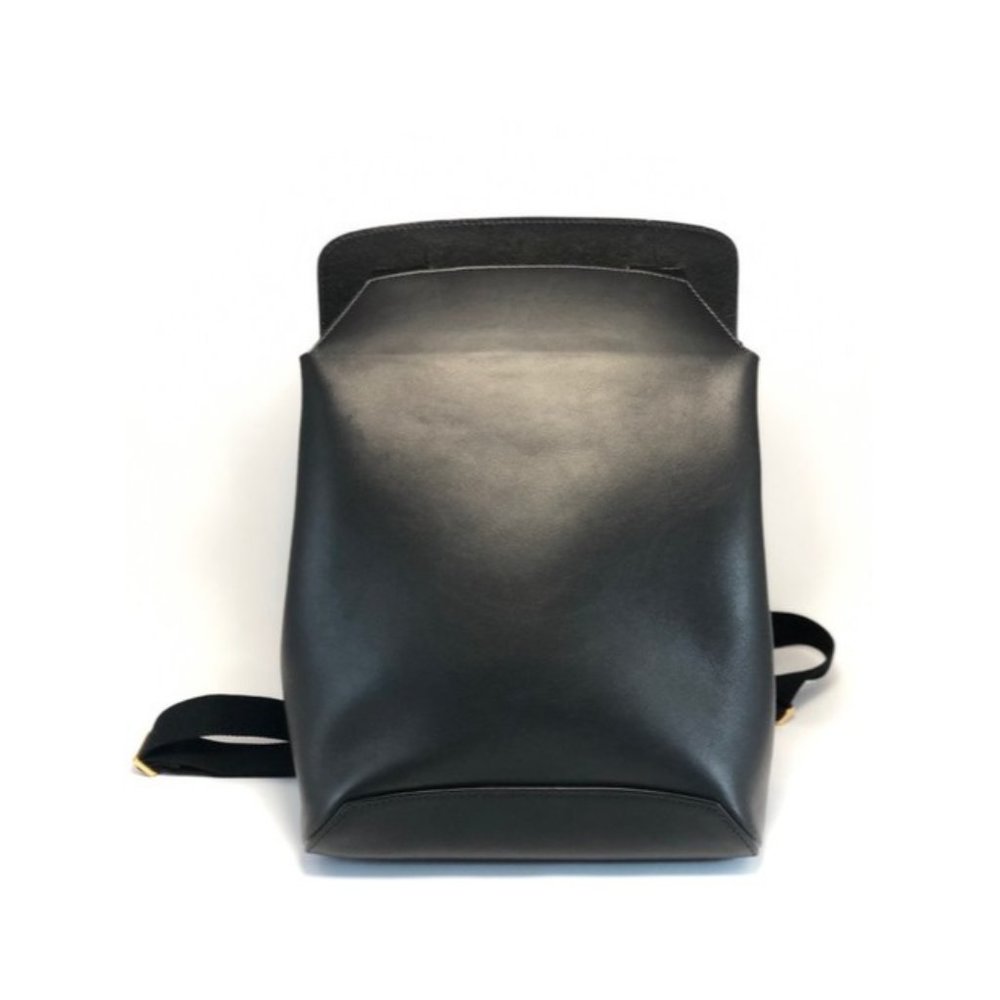 THE ROW Black Moulded Leather Backpack